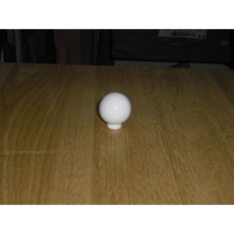 pomo bianco lucido in legno a sfera d.25 5868/25