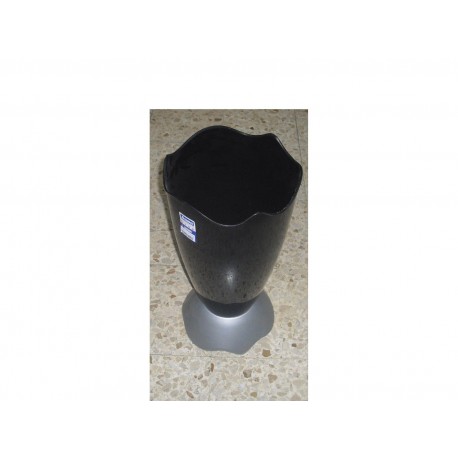 portaombrelli in plastica nera con base grigia 7779110