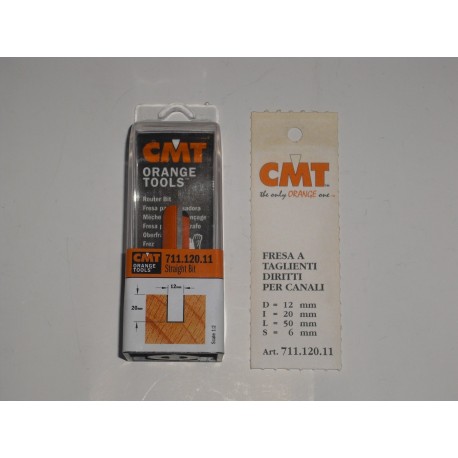 fresa a taglienti diritti per canali D.12 I.20 L.50 711.120.11