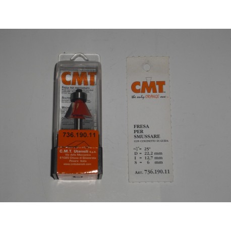fresa per smussare A.25° D.22,2 i.10 L.54,9 736.190.11