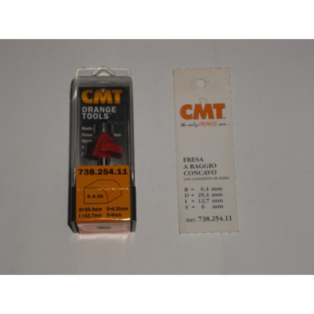 fresa a raggio concavo R.6,35 D.25,4 I.12,7 738.254.11