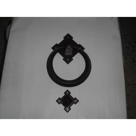 battente anello maniglia per porta ferro forgiato marrone 130X190mm FA782.R