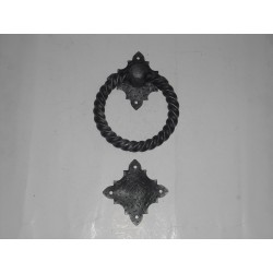 battente anello maniglia per porta ferro forgiato nero d.100mm. 171/100 BG171-10