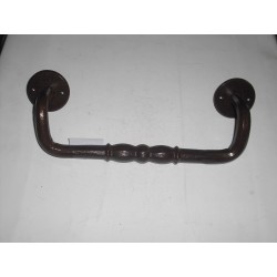 maniglione per porta ferro forgiato marrone spostato 26CM. FA774.R