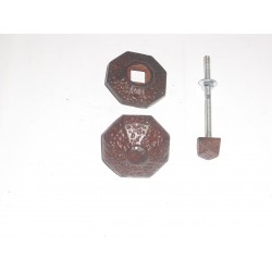 pomo per porta fisso ottagonale ferro forgiato marrone d.62mm. 321100642