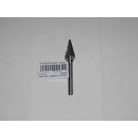 fresa rotativa in metallo duro conica testa d.12mm. 8075P12