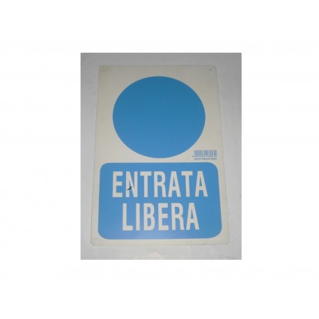 targa in plastica "ENTRATA LIBERA" 300X200mm. A16053