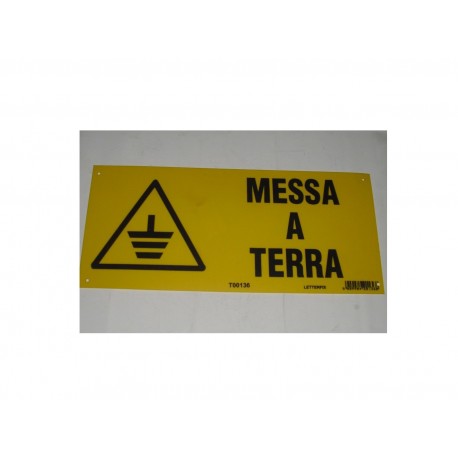 targa in plastica "MESSA A TERRA" 310X140MM. 5264367