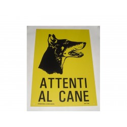 targa in plastica "ATTENTI AL CANE" 350X250mm. T00065