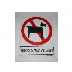 targa in plastica "VIETATO L'ACCESSO AGLI ANIMALI" 290X230MM. 5264382