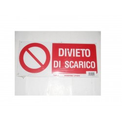targa in plastica "DIVIETO DI SCARICO" 310X140MM. 5264151
