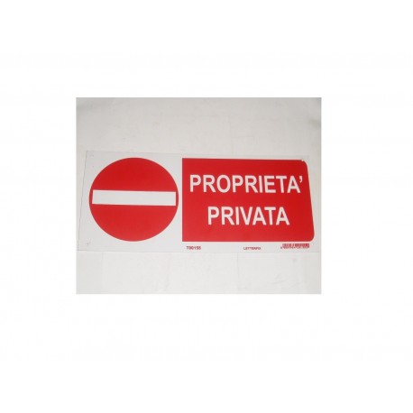 targa in plastica "PROPRIETA' PRIVATA" 310X140MM. 5264155