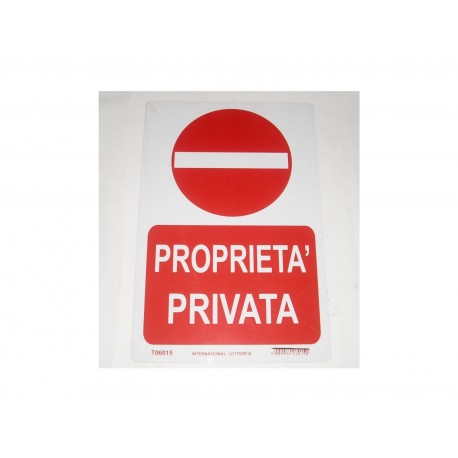 targa in plastica "PROPRIETA' PRIVATA" 300X200MM. 5264373