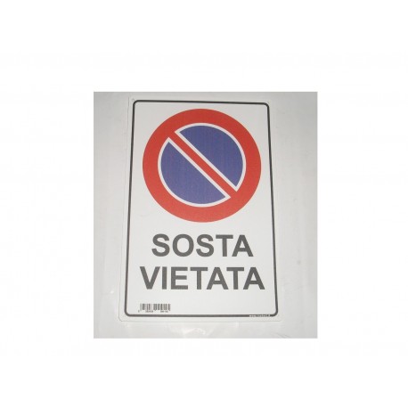 targa in plastica "SOSTA VIETATA" 300X200MM. 49382