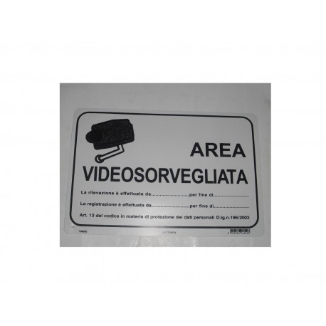 targa in plastica "AREA VIDEOSORVEGLIATA" 300X200 5264429