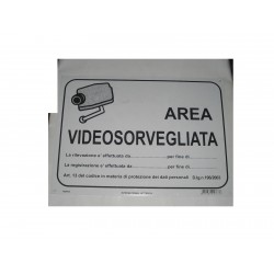 targa in plastica "AREA VIDEOSORVEGLIATA" 350X250 T00763