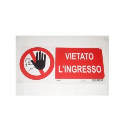 targa in plastica "VIETATO L'INGRESSO" 305X140MM. 5264281