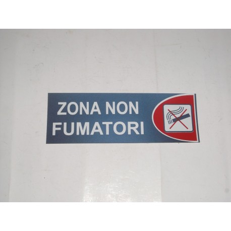 targa in plastica adesiva "ZONA NON FUMATORI" 180X63MM. T00754