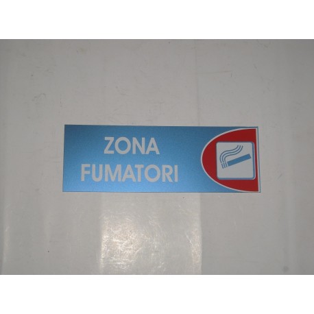 targa in plastica adesiva "ZONA FUMATORI" 180X63MM. T00753