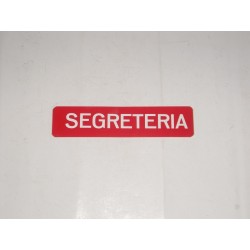 targa in plastica adesiva "SEGRETERIA" 150x40mm TO1400