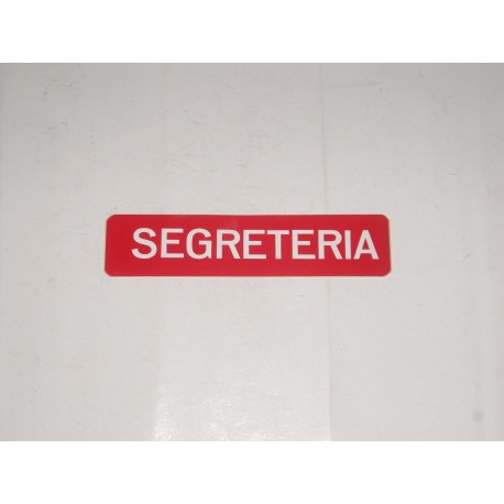 targa in plastica adesiva "SEGRETERIA" 150x40mm TO1400