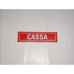 targa in plastica adesiva "CASSA" 150x40mm TO1400