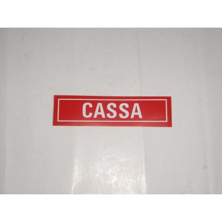targa in plastica adesiva "CASSA" 150x40mm TO1400