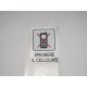 targa in plastica adesiva "SPEGNERE IL CELLULARE" 100X80MM. T00862