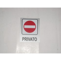 targa in plastica adesiva "PRIVATO" 100X80MM. T00858