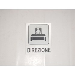 targa in plastica adesiva "DIREZIONE" 100X80MM. T00853