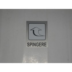targa in plastica adesiva "SPINGERE" 100X80MM. T00863