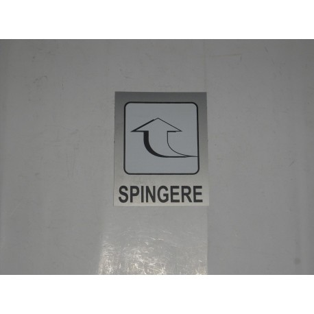 targa in plastica adesiva "SPINGERE" 100X80MM. T00863