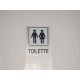 targa in plastica adesiva "TOILETTE" 100X80MM. T00866