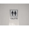 targa in plastica adesiva "TOILETTE" 100X80MM. T00866