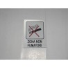 targa in plastica adesiva "ZONA NON FUMATORI" 100X80MM. T00874