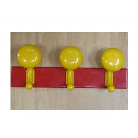 Appendiabito 3 posti colorato giallo/rosso plastica