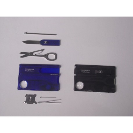 SWISSCARD coltello victorinox grigio/blu 13 FUNZIONI 0.7333T3 0.7322.T2
