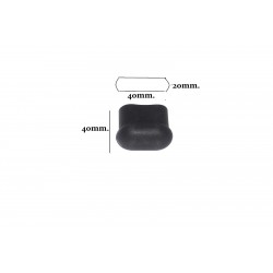 Tappo puntale gommino plastica a goccia esterno nero ovale 40x20mm.  4974060
