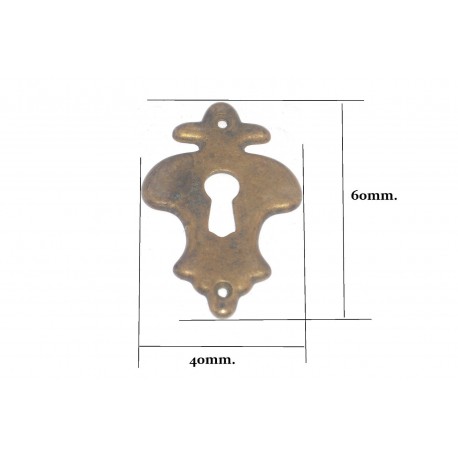 bocchetta per chiave ottone bronzo patinato 60X40mm. OB570/101