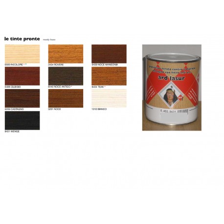 Impregnante protettivo cerato xLegno ARD LASUR ml.750 solvente vari colori 0.453