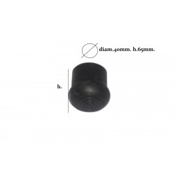 Tappo puntale gommino plastica a goccia esterno nero diametro 40mm. 4972019 
