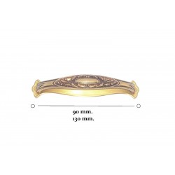 maniglia per mobile ottone firenze con piastra interasse 90-130 mm. 18330.09000