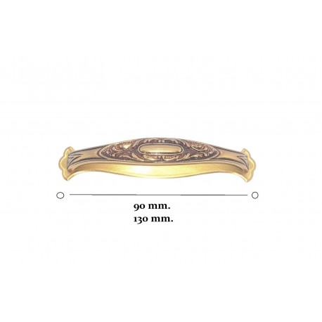 maniglia per mobile ottone firenze con piastra interasse 90-130 mm. 18330.09000