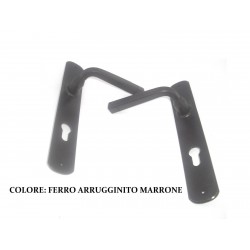 Maniglia con placca FORO YALE ferro arrugginito marrone QUADRO 8 FM043.YM.R
