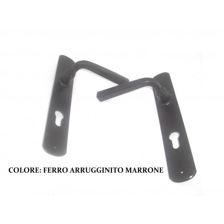 Maniglia con placca FORO YALE ferro arrugginito marrone QUADRO 8 FM043.YM.R