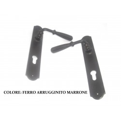 Maniglia con placca FORO YALE ferro arrugginito marrone QUADRO 8 FM030.YM.R