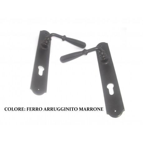 Maniglia con placca FORO YALE ferro arrugginito marrone QUADRO 8 FM030.YM.R