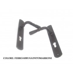 Maniglia con placca FORO YALE ferro arrugginito marrone QUADRO 8 FM.026.YM.R
