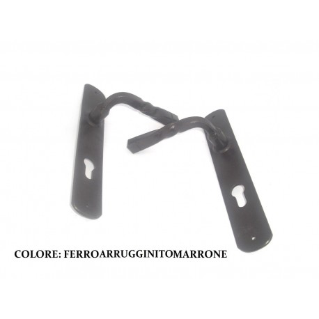 Maniglia con placca FORO YALE ferro arrugginito marrone QUADRO 8 FM.026.YM.R
