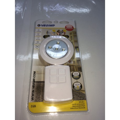 PUNTO LUCE 5 LED A BATTERIA CON TELECOMANDO IL14EVO VELAMP 5392168